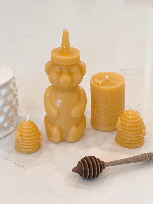 Honey Bear Beeswax Candle