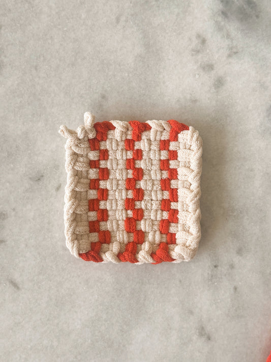 Peppermint Handwoven Coaster Set