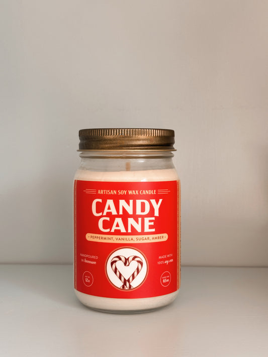Candy Cane Large Candle