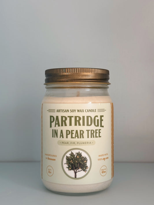 Partridge in a Pear Tree Large Candle