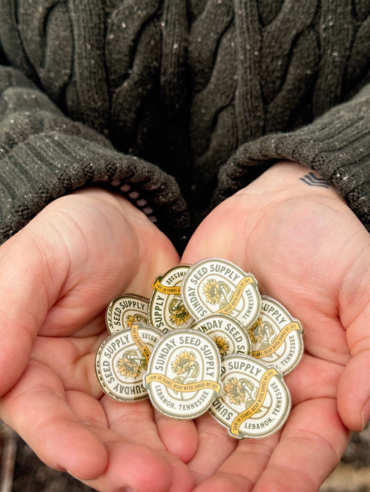 Sunday Seed Supply Acrylic Pin