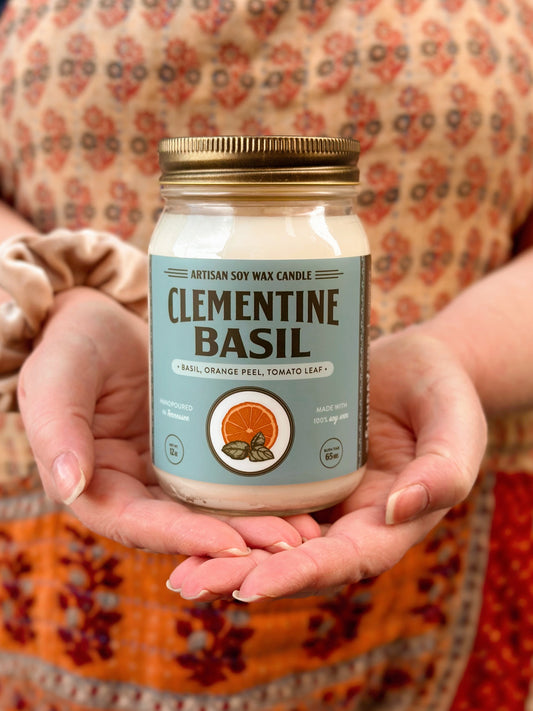 Clementine Basil Large Candle