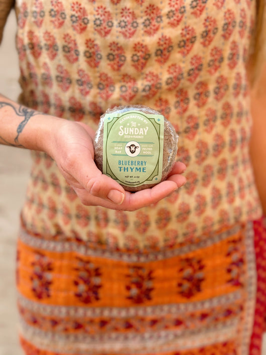 Blueberry Thyme Felted Soap Bar
