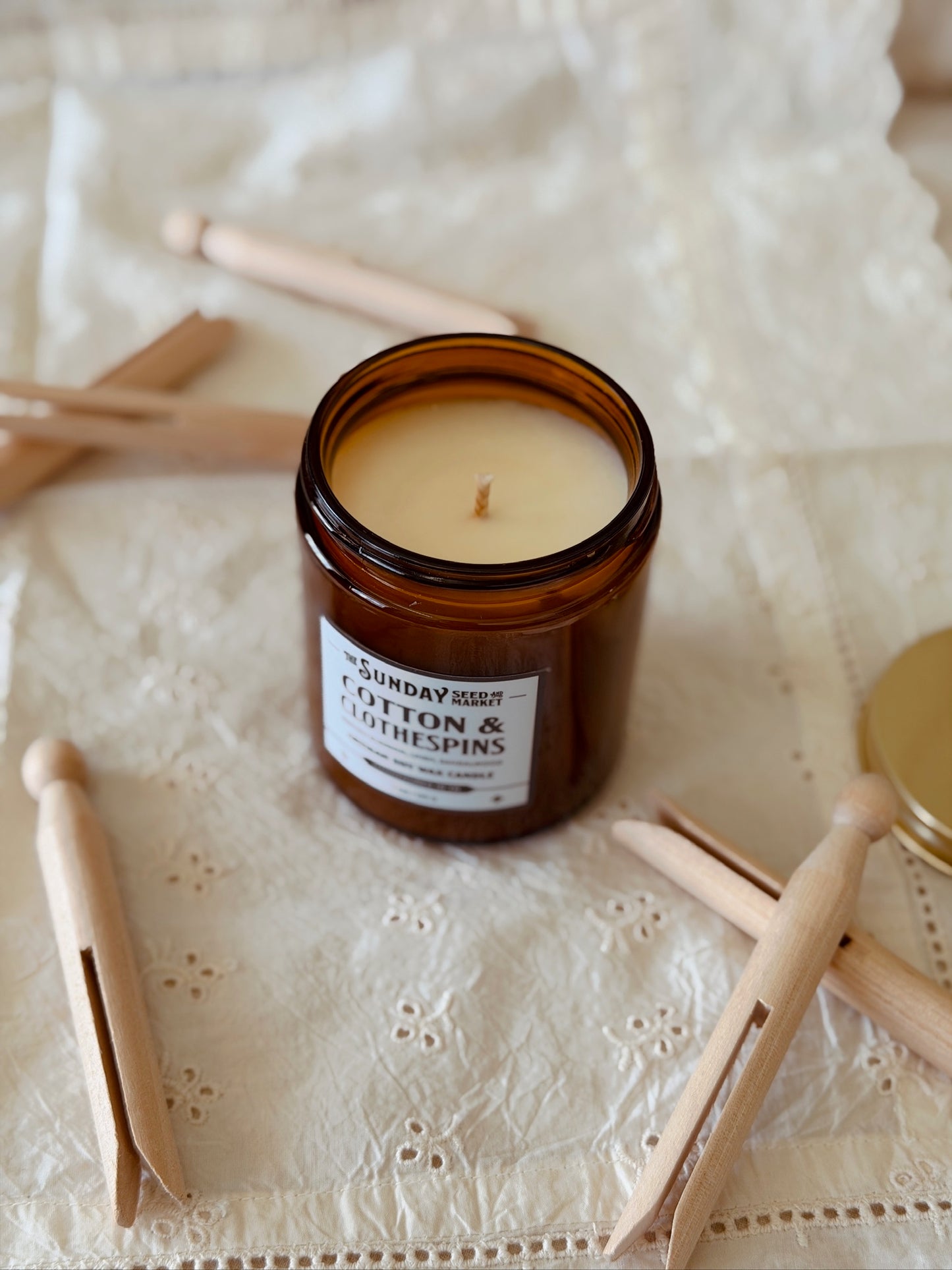 Cotton & Clothespins Candle