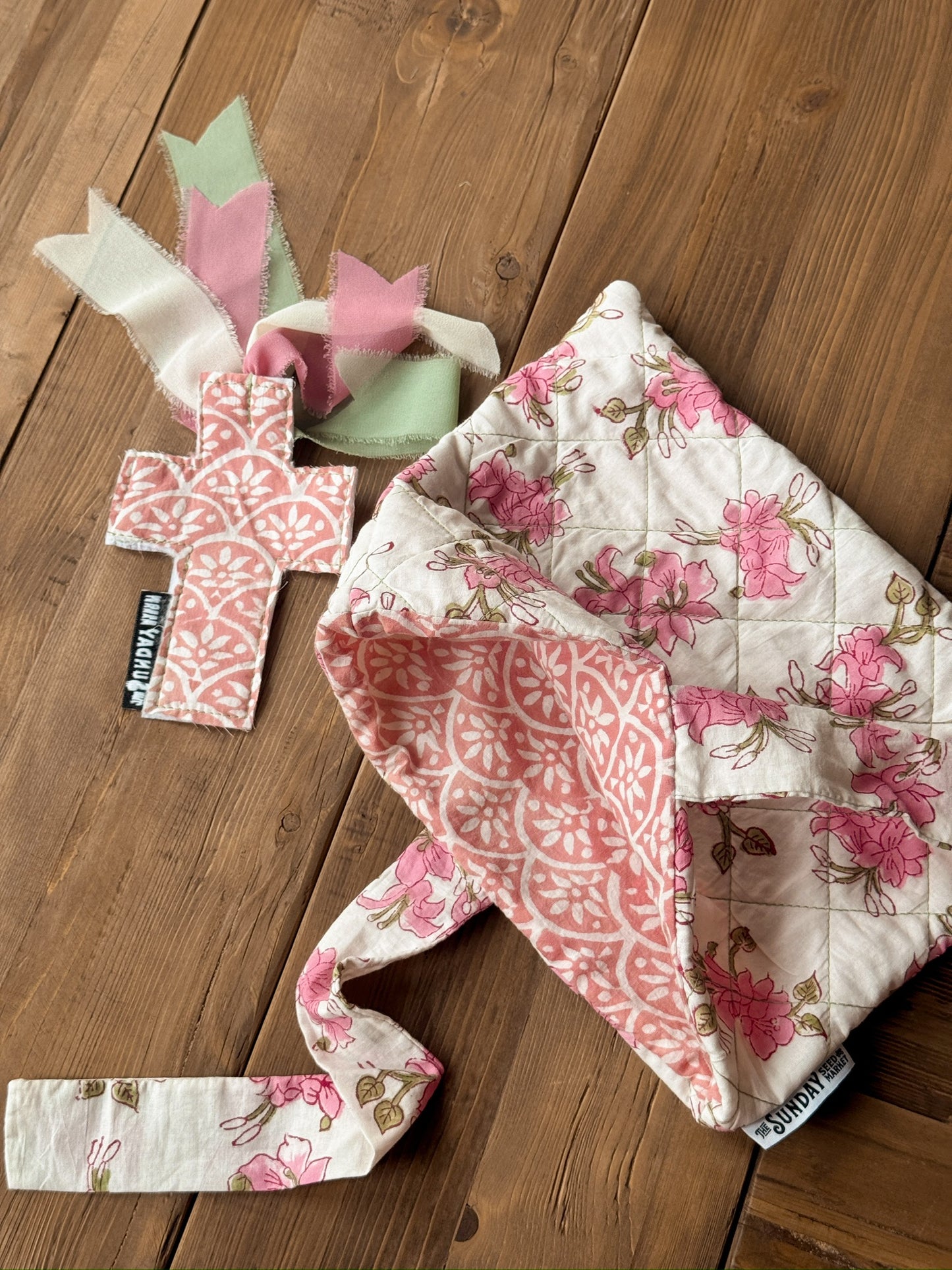 Quilted Book Cover & Cross Bookmark Bundle