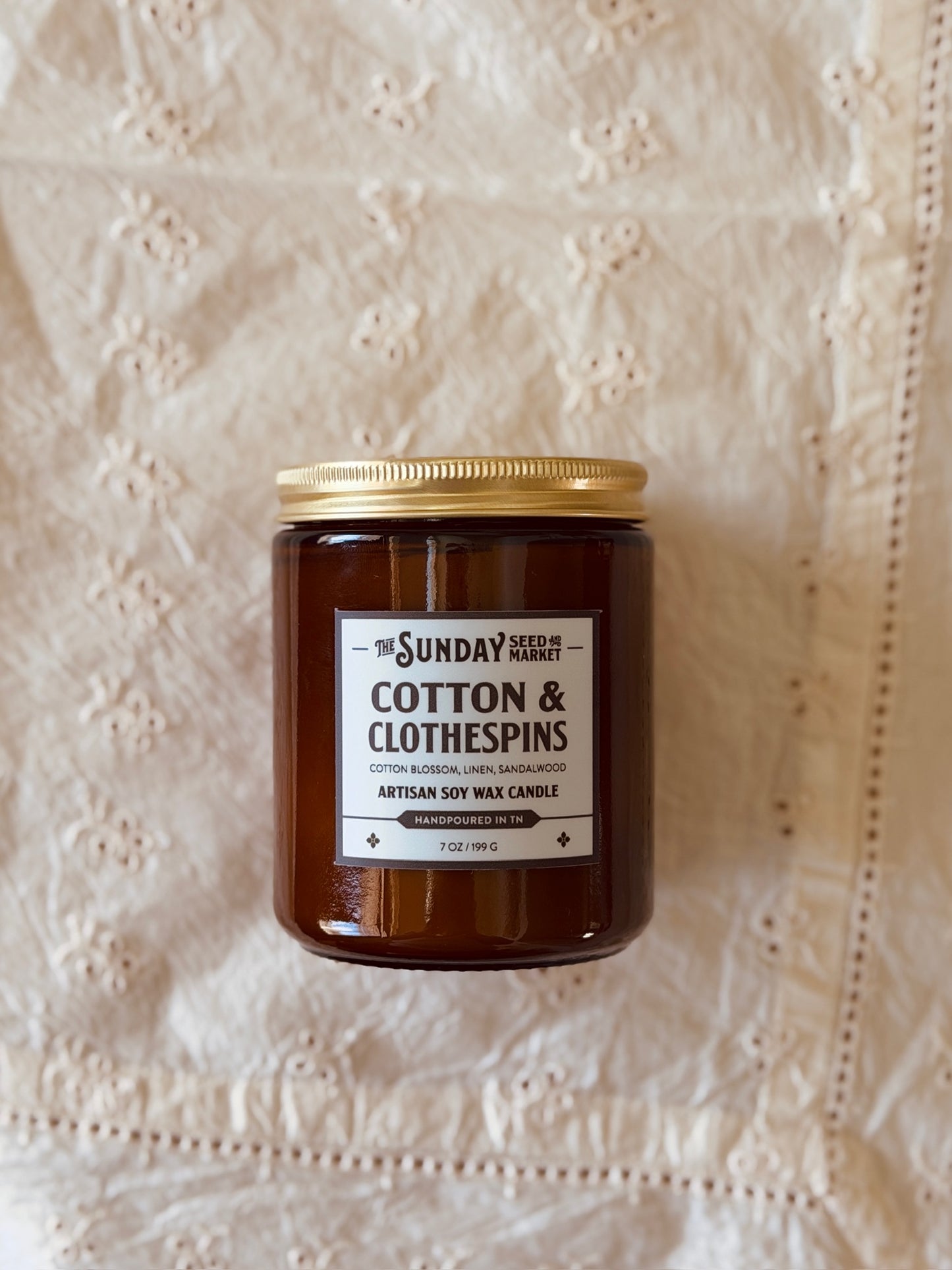 Cotton & Clothespins Candle