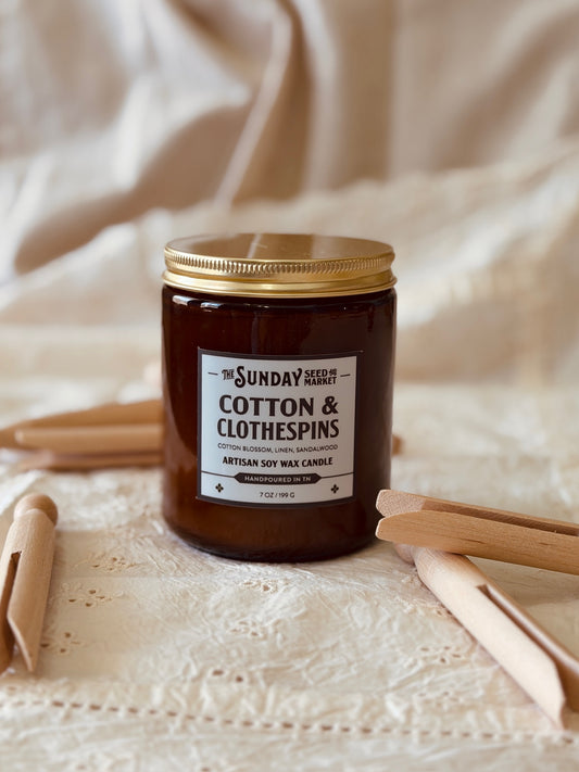 Cotton & Clothespins Candle