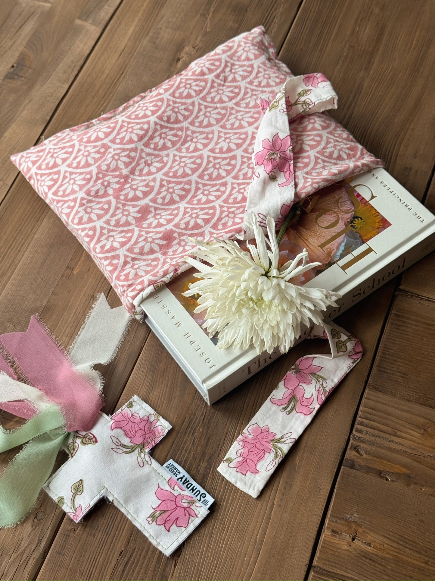 Quilted Book Cover & Cross Bookmark Bundle