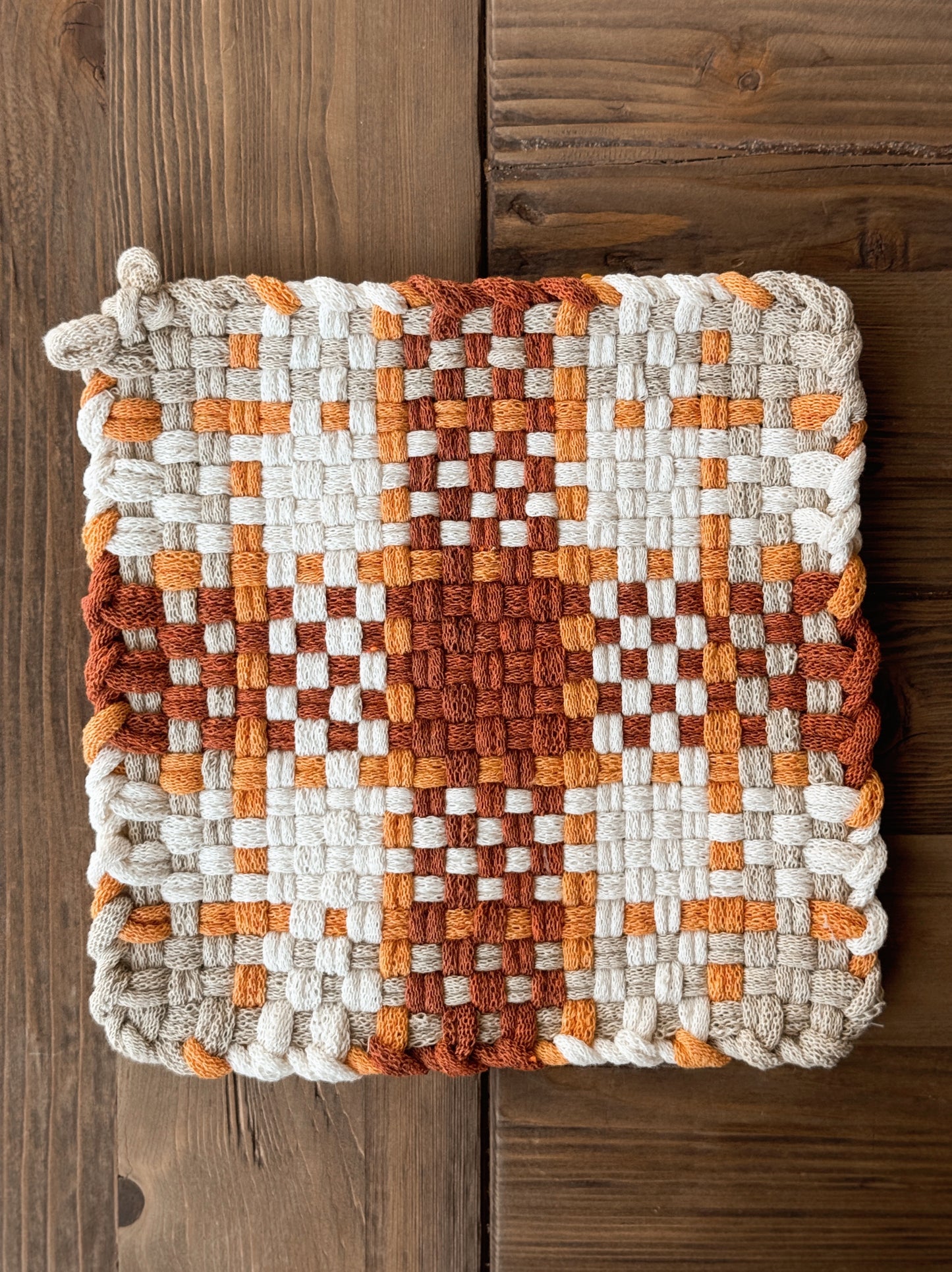 Pumpkin Handwoven Potholder