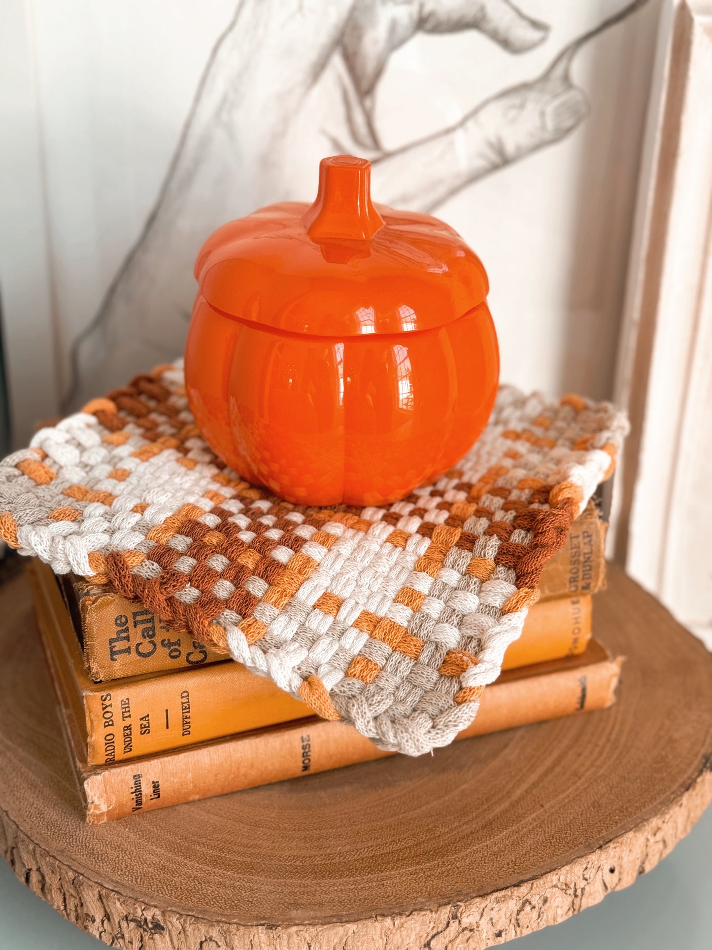 Pumpkin Handwoven Potholder