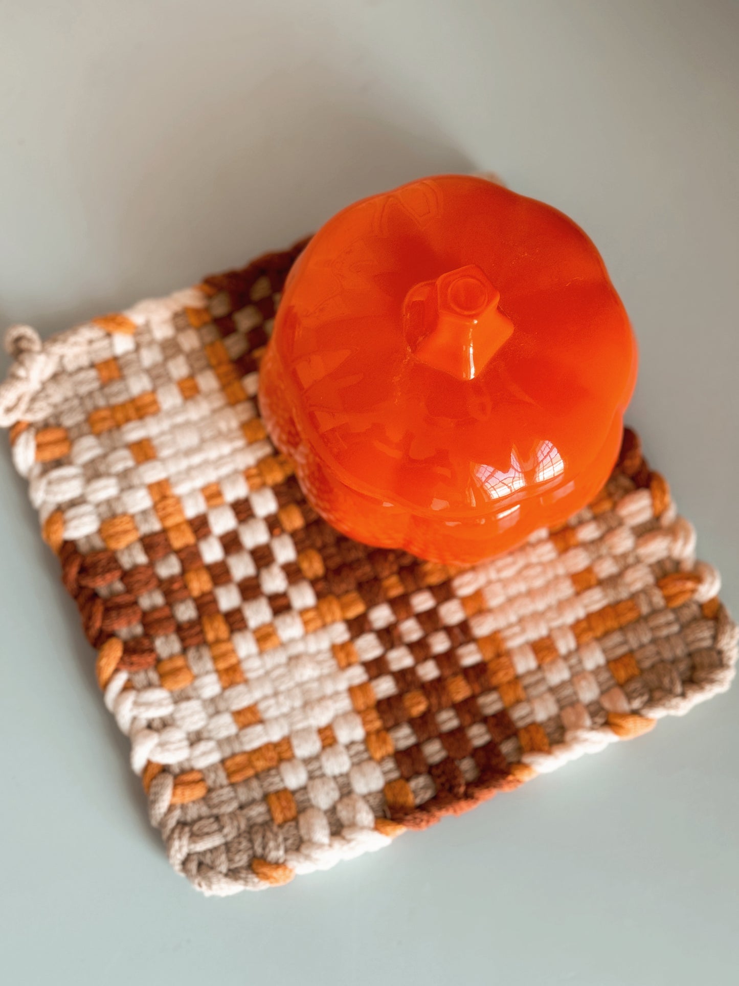 Pumpkin Handwoven Potholder