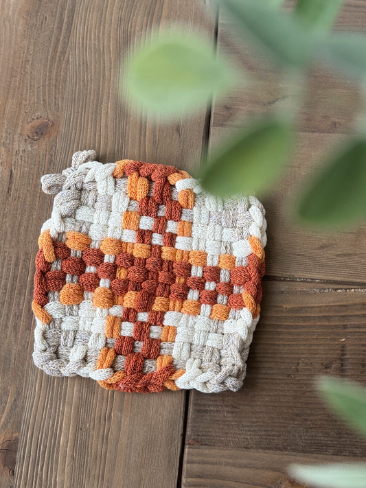 Pumpkin Handwoven Coaster Set