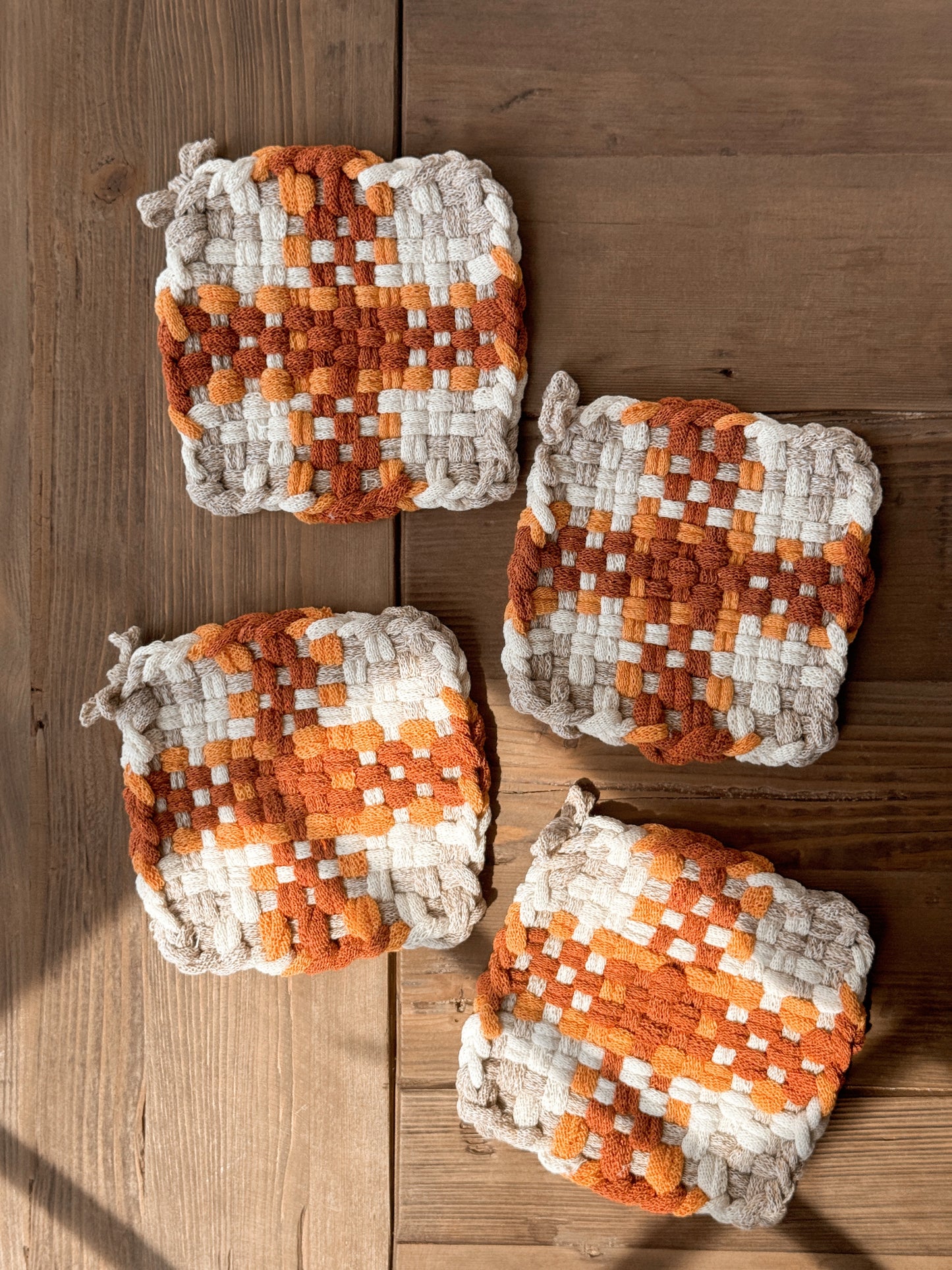 Pumpkin Handwoven Coaster Set