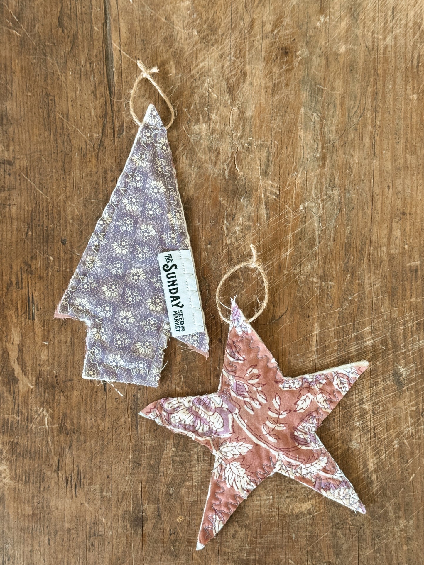 Plum Textile Ornament Set