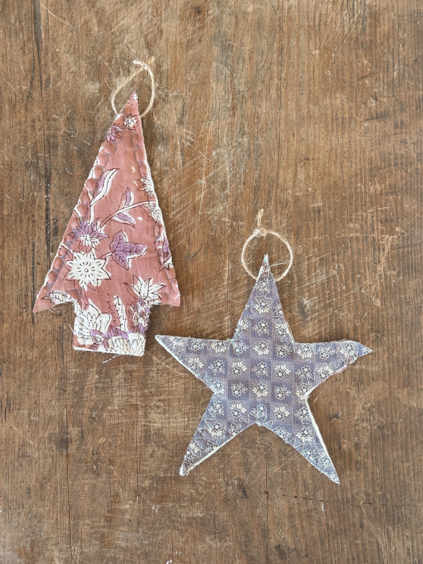 Plum Textile Ornament Set