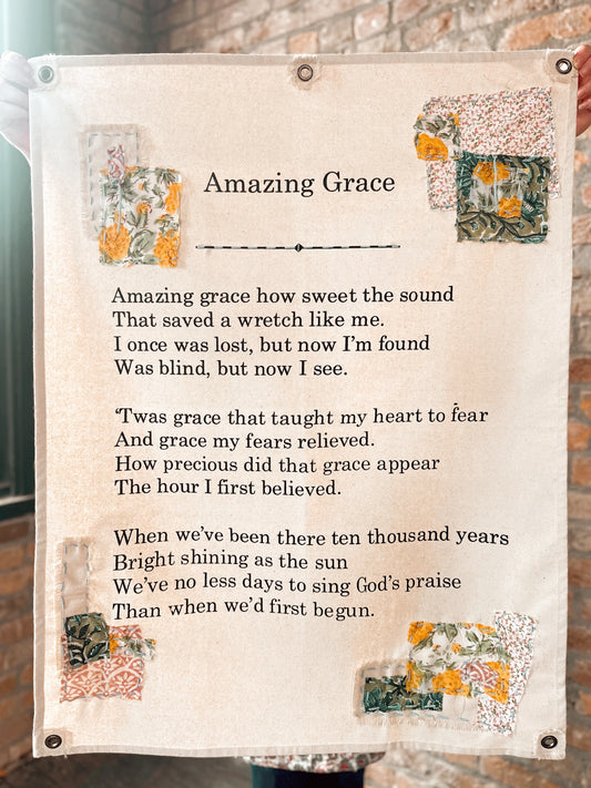 Amazing Grace Canvas Wall Hanging