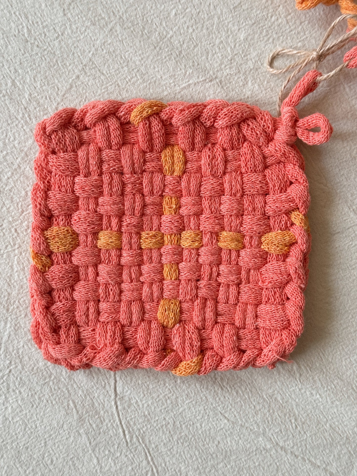 Papaya Handwoven Coaster Set