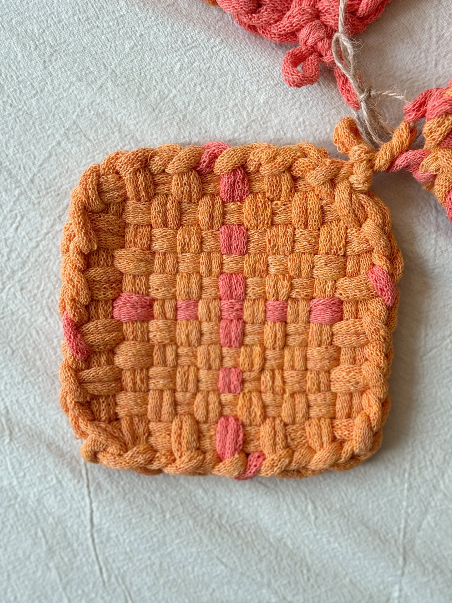 Papaya Handwoven Coaster Set