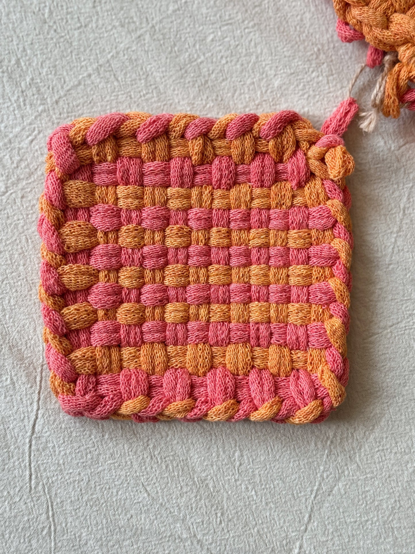 Papaya Handwoven Coaster Set