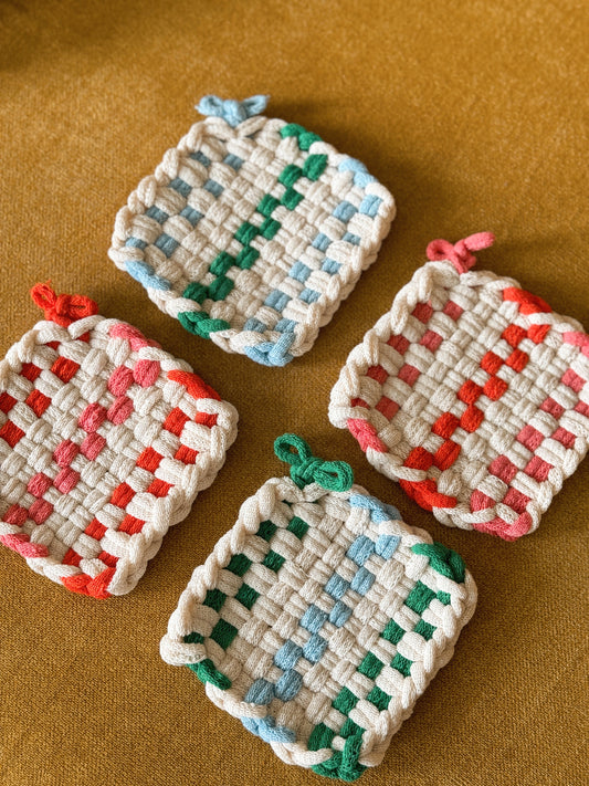 Pickleball Handwoven Coaster Set