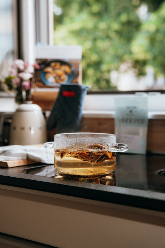 Wood & Glass Simmer Pot   | Stovetop Potpourri